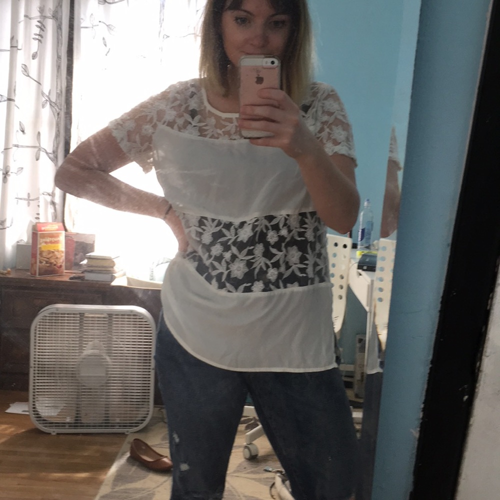White embroidered blouse